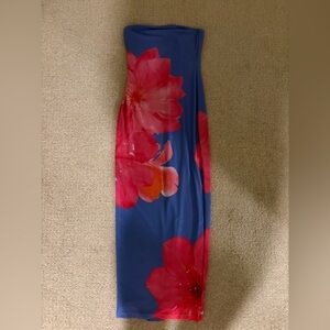 Floral Maxi Dress in Blue and Pink